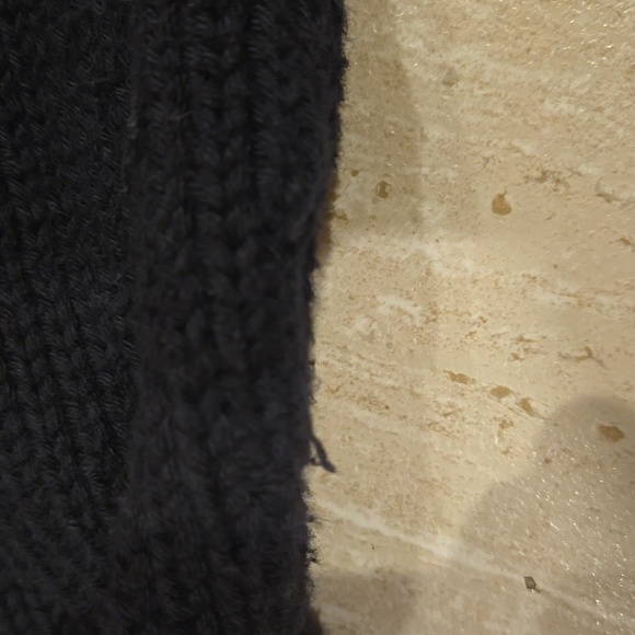 Pure Handknit Vintage Black Chunky Silver Accent Snap Collar Cardigan - Picture 12 of 15